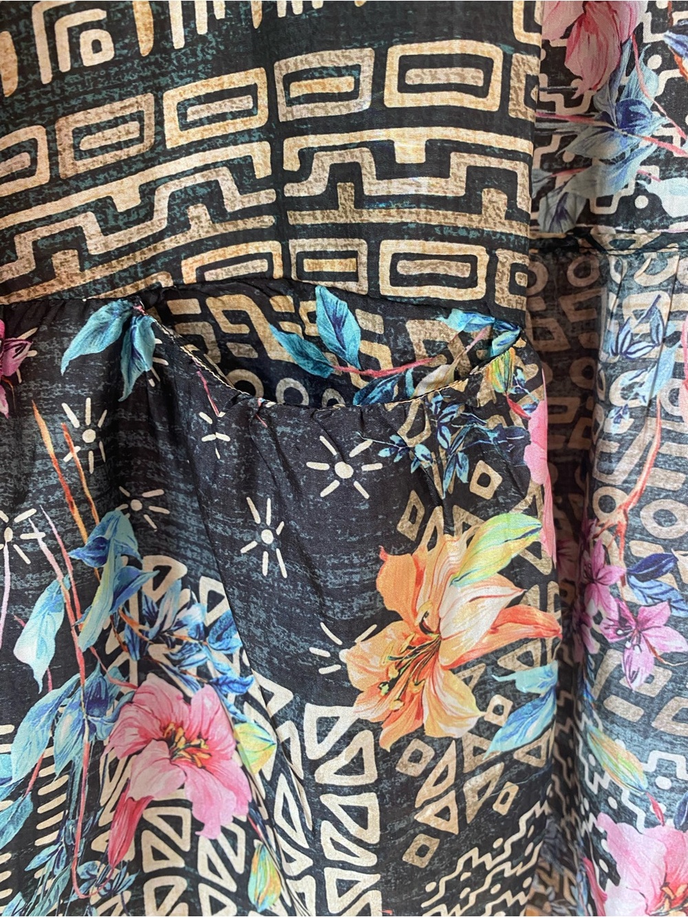 NWOT Johnny Was Black Floral Patchwork Silk Kimono size L - Picture 10 of 16
